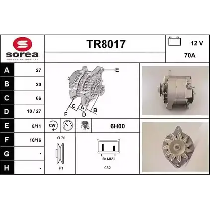 Генератор SNRA 4ME3H9 TR8017 1228732311 T R8017