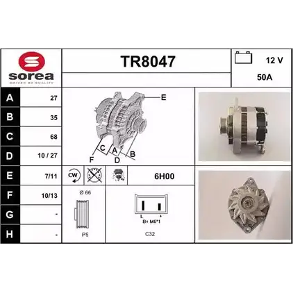 Генератор SNRA TR8047 F3MA1 1228732429 TR80 47 изображение 0