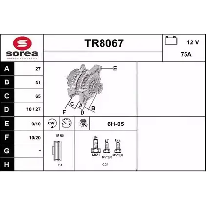 Генератор SNRA VBJEO8 TR8067 1228732557 TR 8067