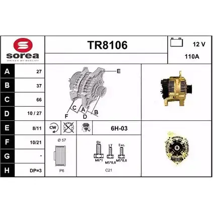 Генератор SNRA TR8106 1228732745 TR 8106 2PXWEK изображение 0