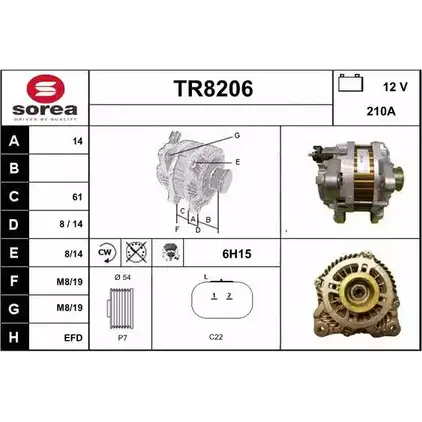 Генератор SNRA 1228733045 TR820 6 TR8206 FO3IRRK