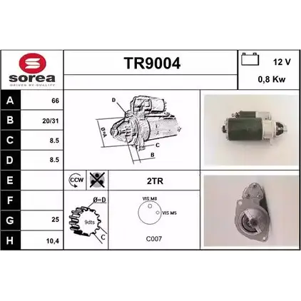 Стартер SNRA 1228733423 WG06N T R9004 TR9004 изображение 0