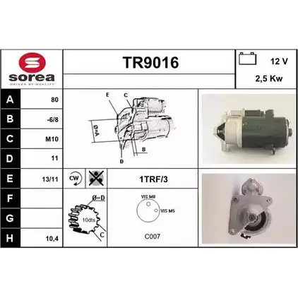 Стартер SNRA UZPRNL T R9016 1228733539 TR9016 изображение 0