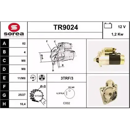 Стартер SNRA JCKZZHO TR9024 1228733629 TR902 4 изображение 0