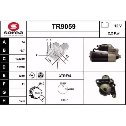 Стартер SNRA QY385 1228733843 TR9059 TR905 9