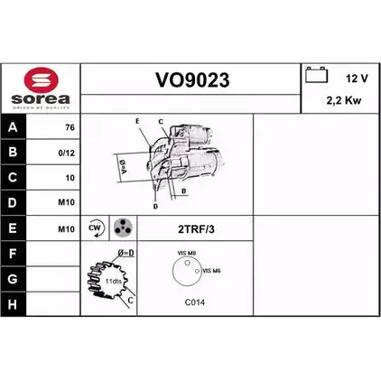 Стартер SNRA 1WCTXL 1228735687 VO9023 JVS ST изображение 0