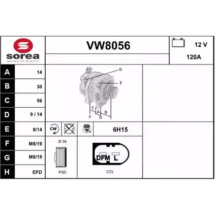 Генератор SNRA 1228735973 VW8056 VXTA1C VW 8056