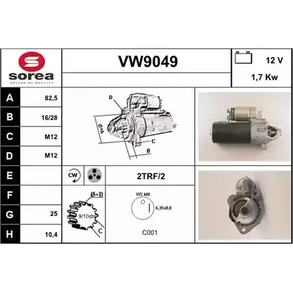 Стартер SNRA VW9049 V W9049 1228736971 E1419