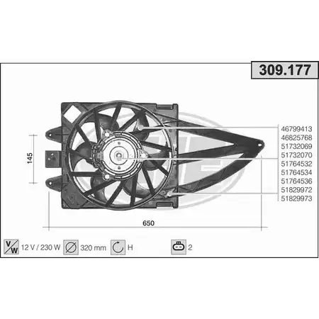 Вентилятор радиатора двигателя AHE 0UKMHD 309.177 LBN T3 1229032995 изображение 0