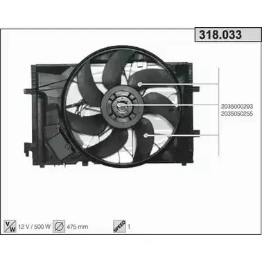 Вентилятор радиатора двигателя AHE 318.033 1229034369 DR4JK L33 UU4L изображение 0