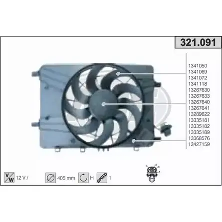 Вентилятор радиатора двигателя AHE X5 DTCNB 440DF 321.091 1229035191 изображение 0