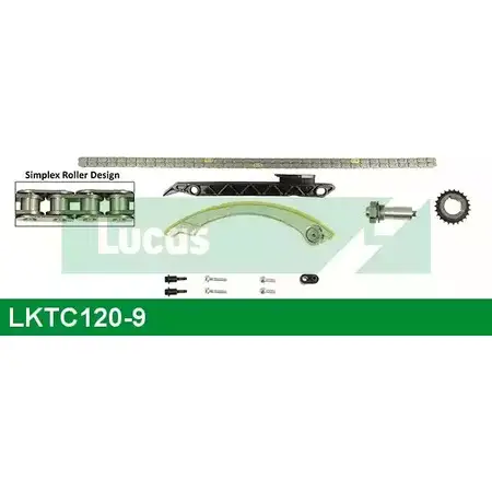 Комплект цепи ГРМ LUCAS ENGINE DRIVE 1229156075 LKTC120-9 X18WCC H FG18 изображение 0