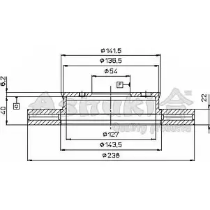 Тормозной диск ASHUKI 1230558645 5HK5 UE6 F25V3 T602-87 изображение 0