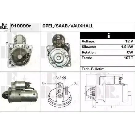 Стартер EDR LS43 G WUW51MI 910099N 1230995277