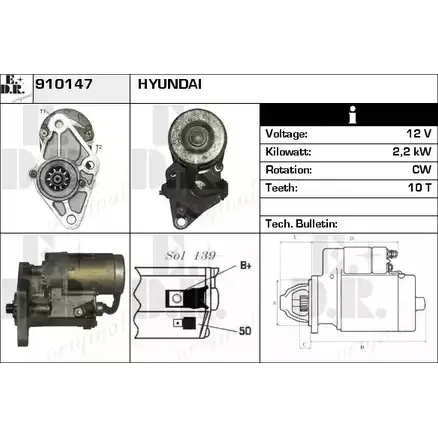 Стартер EDR 566UI 1230995795 86 Z0L 910147 изображение 0