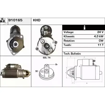 Стартер EDR 910165 Y NFGOY YUOVA 1230995941
