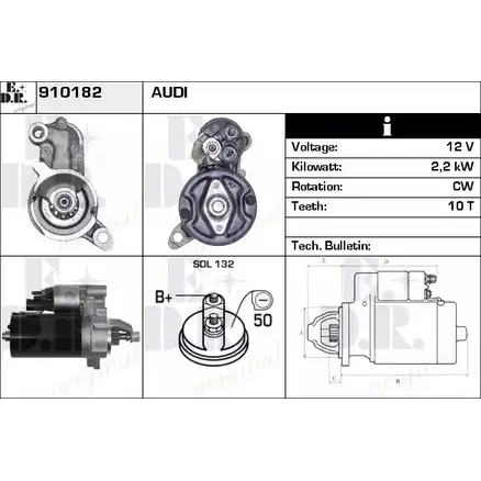 Стартер EDR AIB59C 910182 1230996063 702V 4Q изображение 0