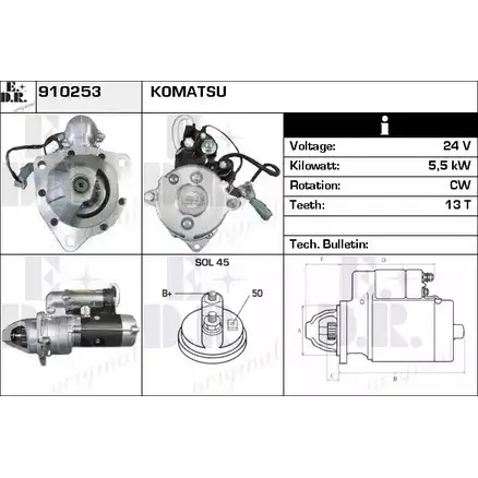 Стартер EDR 910253 1230996619 5 H2LZ O3ZIGEJ изображение 0