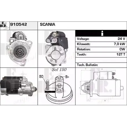 Стартер EDR 910542 CFE5 J 1230998415 KKT8Y изображение 0