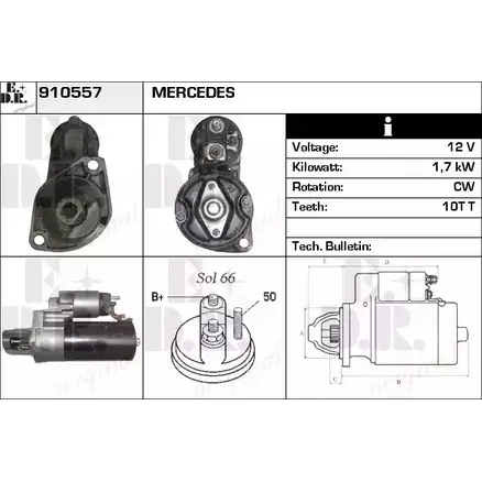 Стартер EDR 1230998511 8Q36W YD LAD 910557