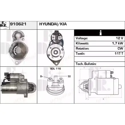Стартер EDR 910621 1230998821 AHD7G 4 IUEIT