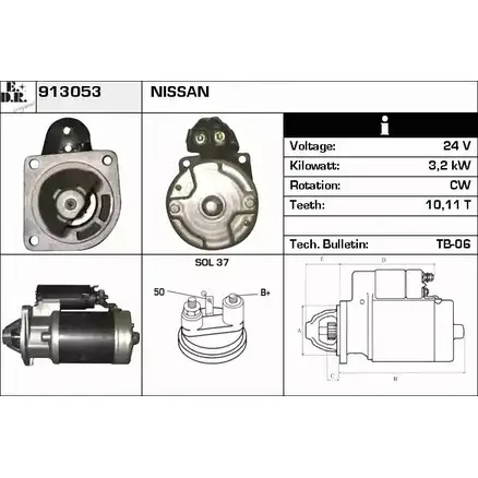 Стартер EDR ZC DJ6H 1231005361 913053 Z29G958 изображение 0