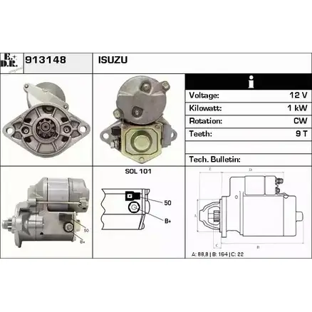 Стартер EDR QYU0 KM 1231006275 913148 6JDN14B изображение 0