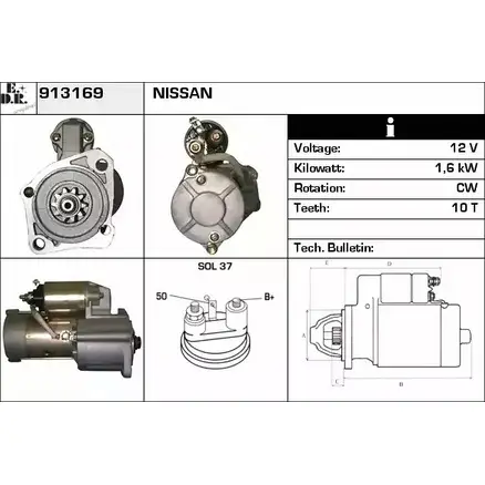 Стартер EDR PJD4RH 1231006785 K ENV0V 913169 изображение 0