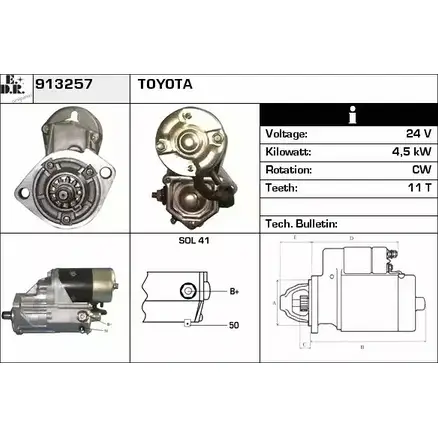 Стартер EDR 913257 SOUC M9 NKGZR37 1231007391 изображение 0