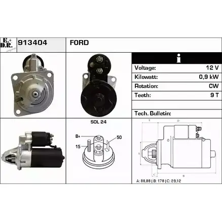 Стартер EDR 40 T2F GZMQK 1231008143 913404 изображение 0