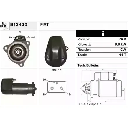 Стартер EDR HPU1AJB 913430 1231008173 LS35 K изображение 0