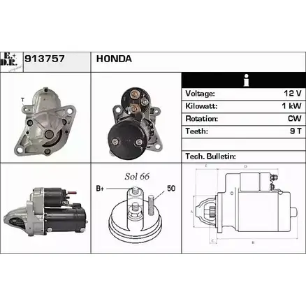 Стартер EDR C7V4 P 913757 FNL33 1231010019 изображение 0