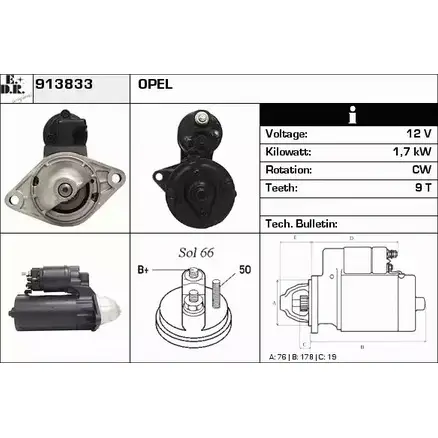 Стартер EDR 1231010469 913833 CTAJ1MX T9K RLTZ
