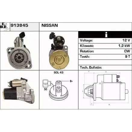 Стартер EDR 1231010605 LPC3I 913845 Q1 6A9KP изображение 0