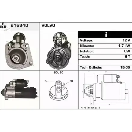 Стартер EDR CU1WS5Y 1231013679 3 UJZ26 916840 изображение 0