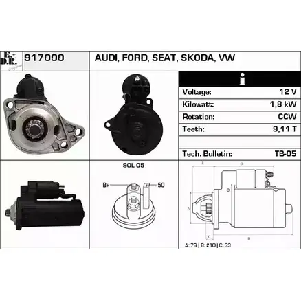 Стартер EDR 1231013785 I52UU9G 917000 UZ F67RV