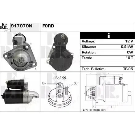 Стартер EDR 917070N FGY24 VK 9J9HAQ 1231013993