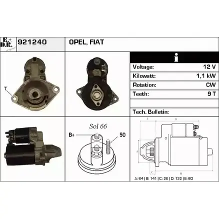 Стартер EDR HKB7 C 921240 LUF4RO 1231015209