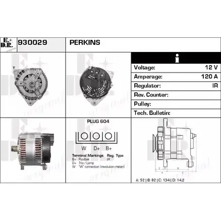 Генератор EDR 930029 3OW XHFF PKD7X 1231015909 изображение 0