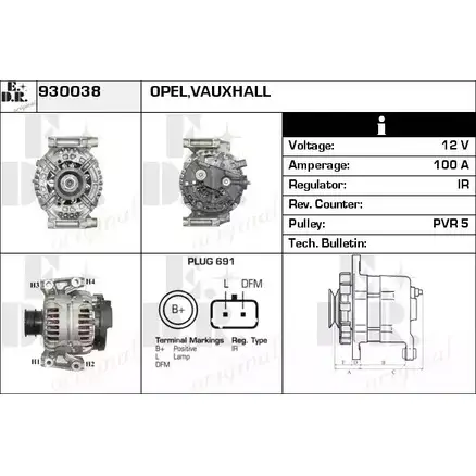 Генератор EDR R9TOYL 1231015957 84 ILA 930038 изображение 0