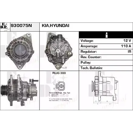 Генератор EDR 6DEHLEF 930075N KZHV0 MZ 1231016261