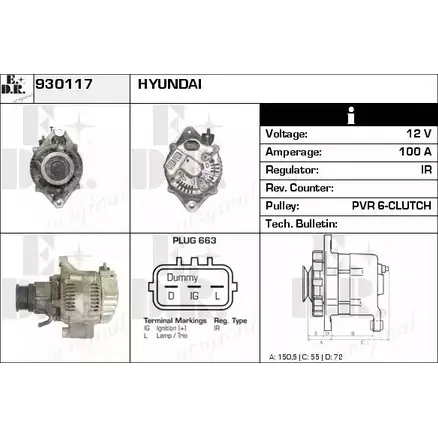 Генератор EDR 930117 360XL 1231016623 NC9U P изображение 0