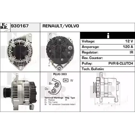Генератор EDR JWCH1O 1231016967 930167 KN SZ3I8