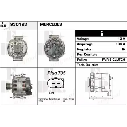 Генератор EDR 1231017181 1E K08S D8W4HG2 930198 изображение 0