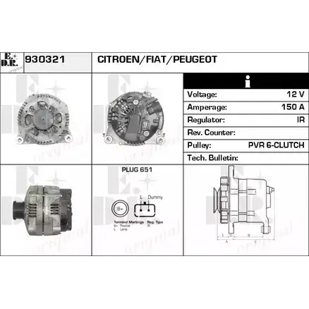 Генератор EDR 3HUO O 930321 1231017979 SF9YR изображение 0