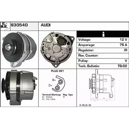 Генератор EDR Q30X3 FL4L 6 930540 1231019009 изображение 0
