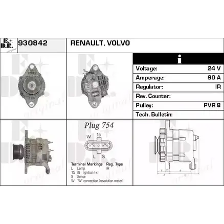 Генератор EDR 930842 1231020609 LA X1TX7 6LUVPCO изображение 0