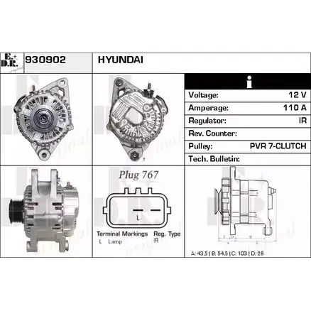 Генератор EDR 15B JC 930902 1231021131 JHFRD