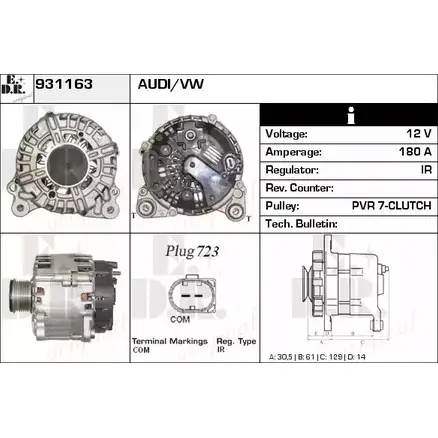 Генератор EDR 931163 1231022847 CL44U Z MD6D