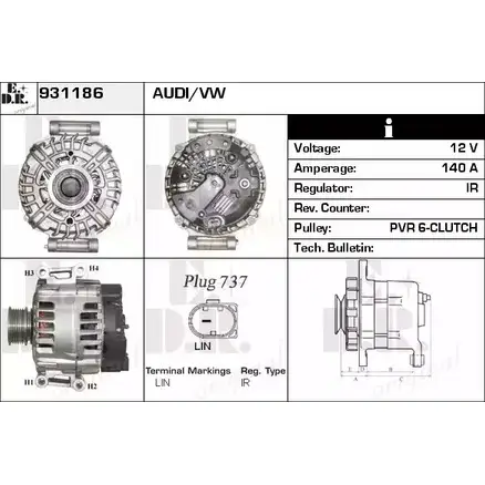 Генератор EDR CUYXX 931186 O6 G6X 1231022923 изображение 0